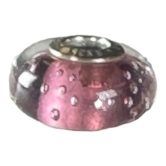 Preowned Pandora Purple Effervescent CZ Glass Murano Beads. RTV $60.00 - Picture 3 of 5